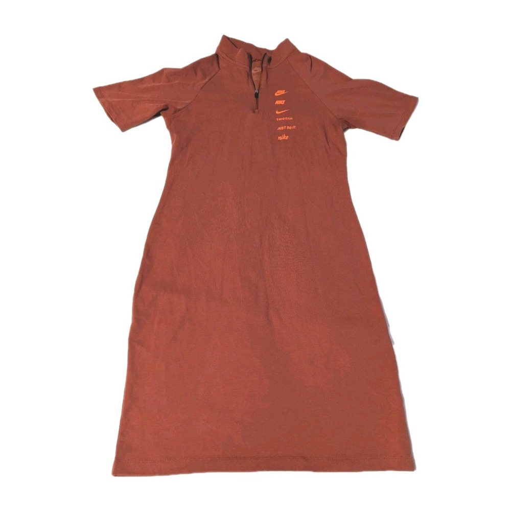 Nike Women's Sportswear Swoosh Dress‎ Athletic Firewood Total Burnt Orange Small